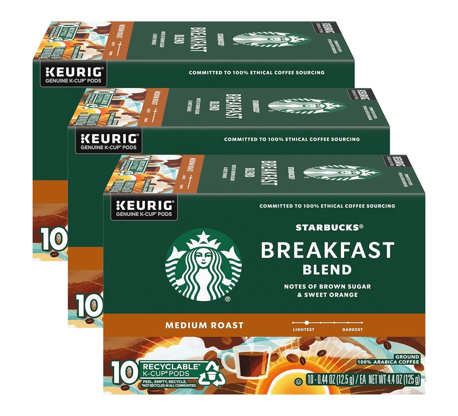 imageStarbucks KCup Coffee Pods Medium Roast Coffee for Keurig Brewers Holiday Blend 100 Arabica Limited Edition Holiday Coffee 1 Box 10 PodsBreakfast Blend
