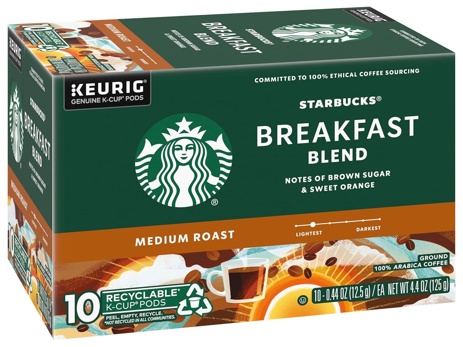 imageStarbucks KCup Coffee Pods Medium Roast Coffee for Keurig Brewers Holiday Blend 100 Arabica Limited Edition Holiday Coffee 1 Box 10 PodsBreakfast Blend