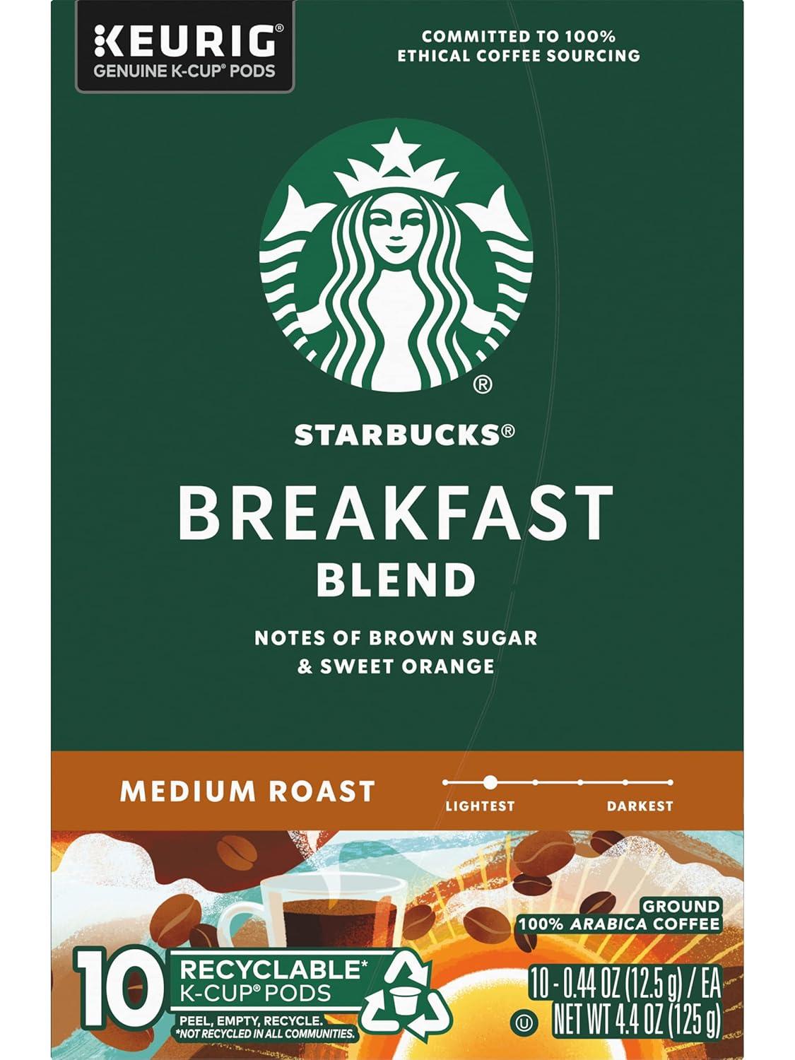 imageStarbucks KCup Coffee Pods Medium Roast Coffee for Keurig Brewers Holiday Blend 100 Arabica Limited Edition Holiday Coffee 1 Box 10 PodsBreakfast Blend