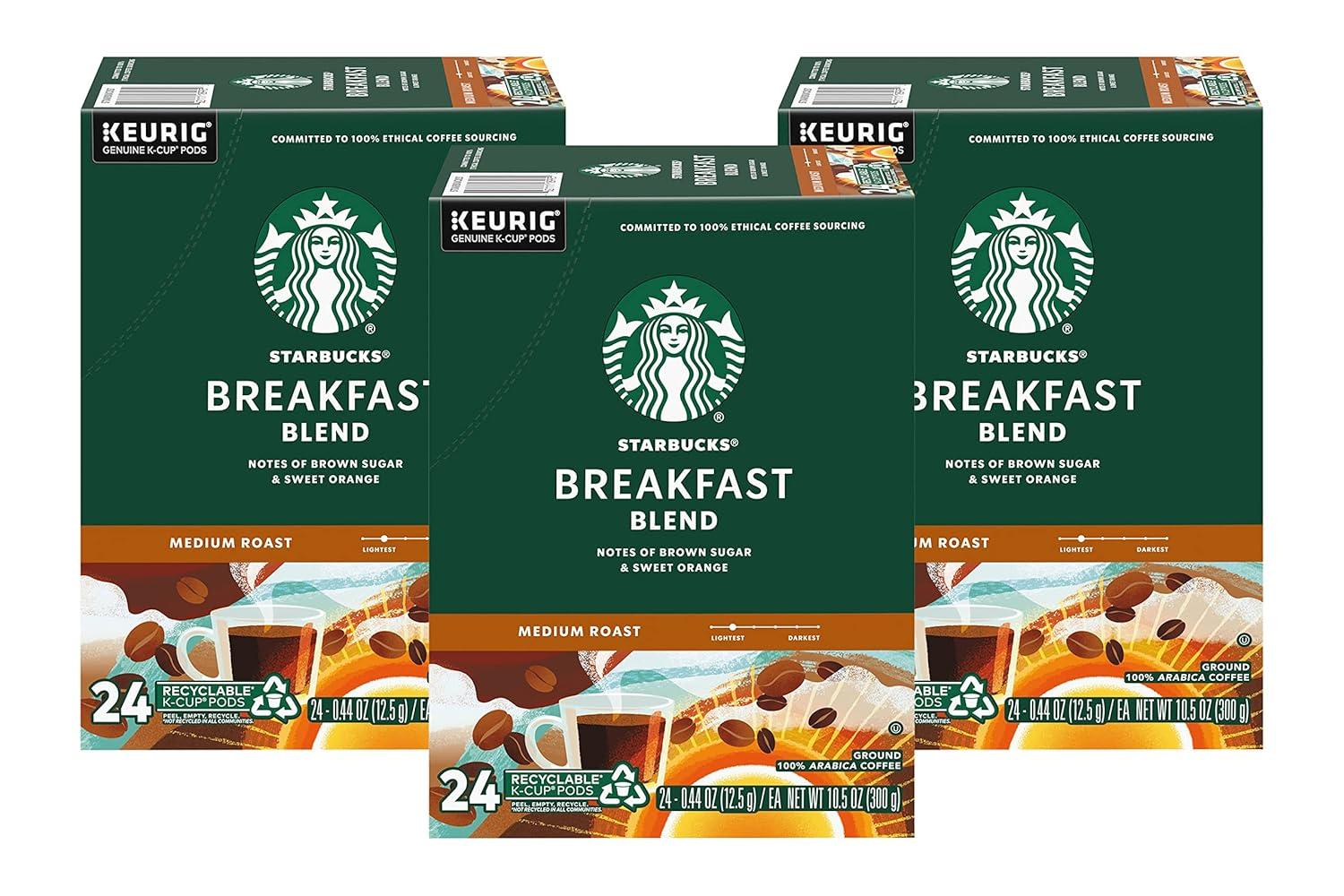 imageStarbucks KCup Coffee Pods Medium Roast Coffee for Keurig Brewers Holiday Blend 100 Arabica Limited Edition Holiday Coffee 1 Box 10 PodsBreakfast Blend