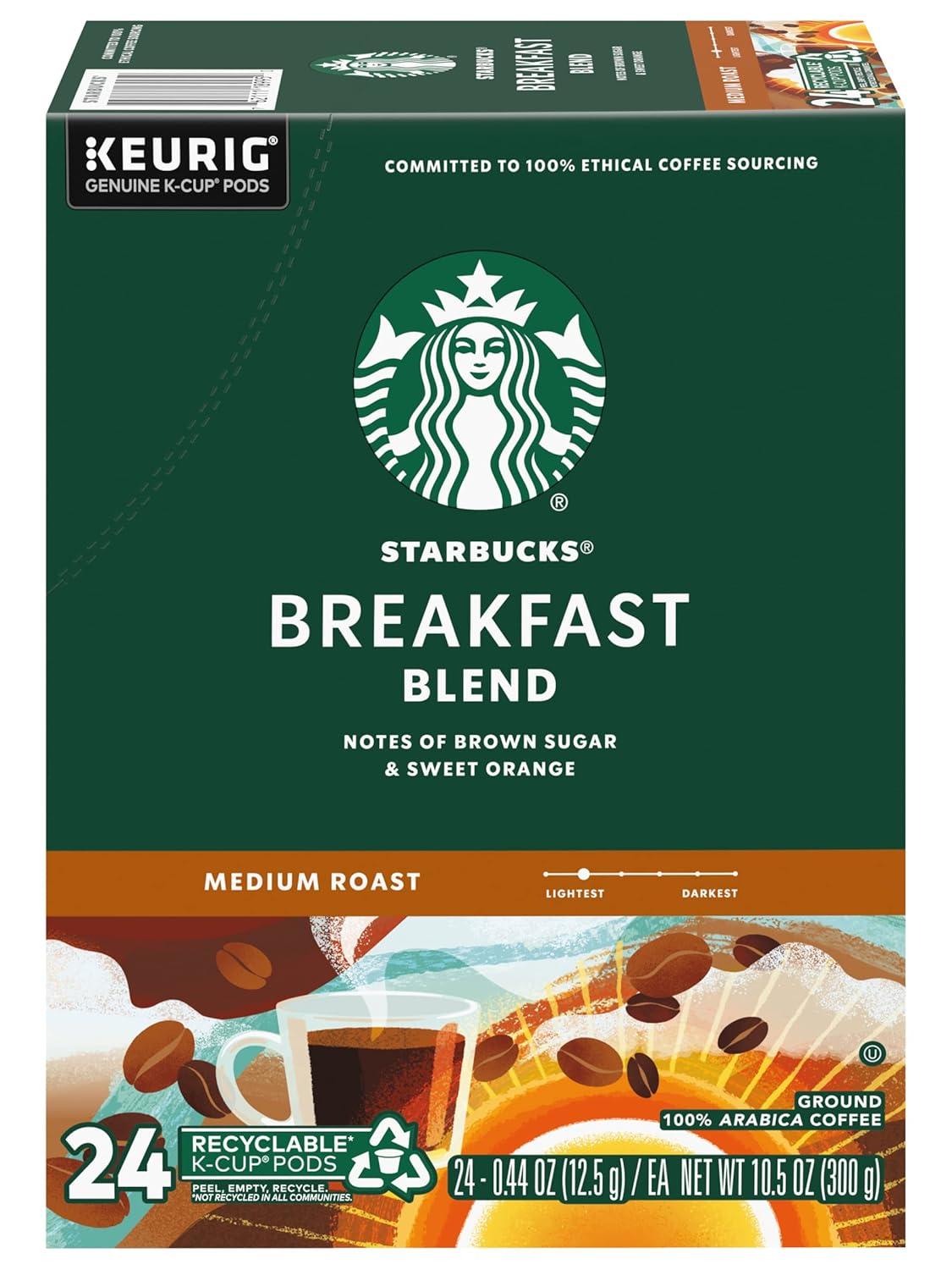 imageStarbucks KCup Coffee Pods Medium Roast Coffee for Keurig Brewers Holiday Blend 100 Arabica Limited Edition Holiday Coffee 1 Box 10 PodsBreakfast Blend