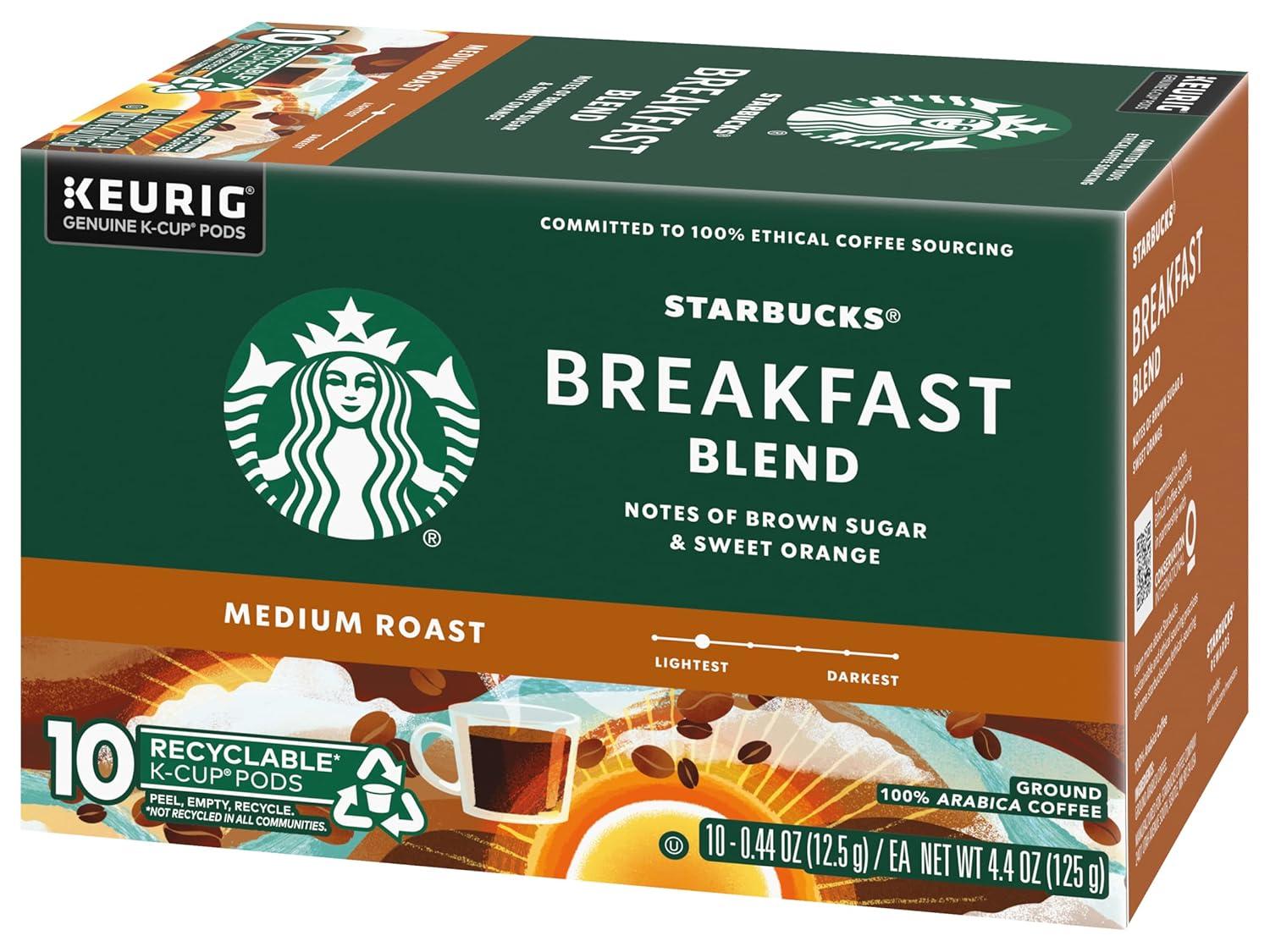 imageStarbucks KCup Coffee Pods Medium Roast Coffee for Keurig Brewers Holiday Blend 100 Arabica Limited Edition Holiday Coffee 1 Box 10 PodsBreakfast Blend