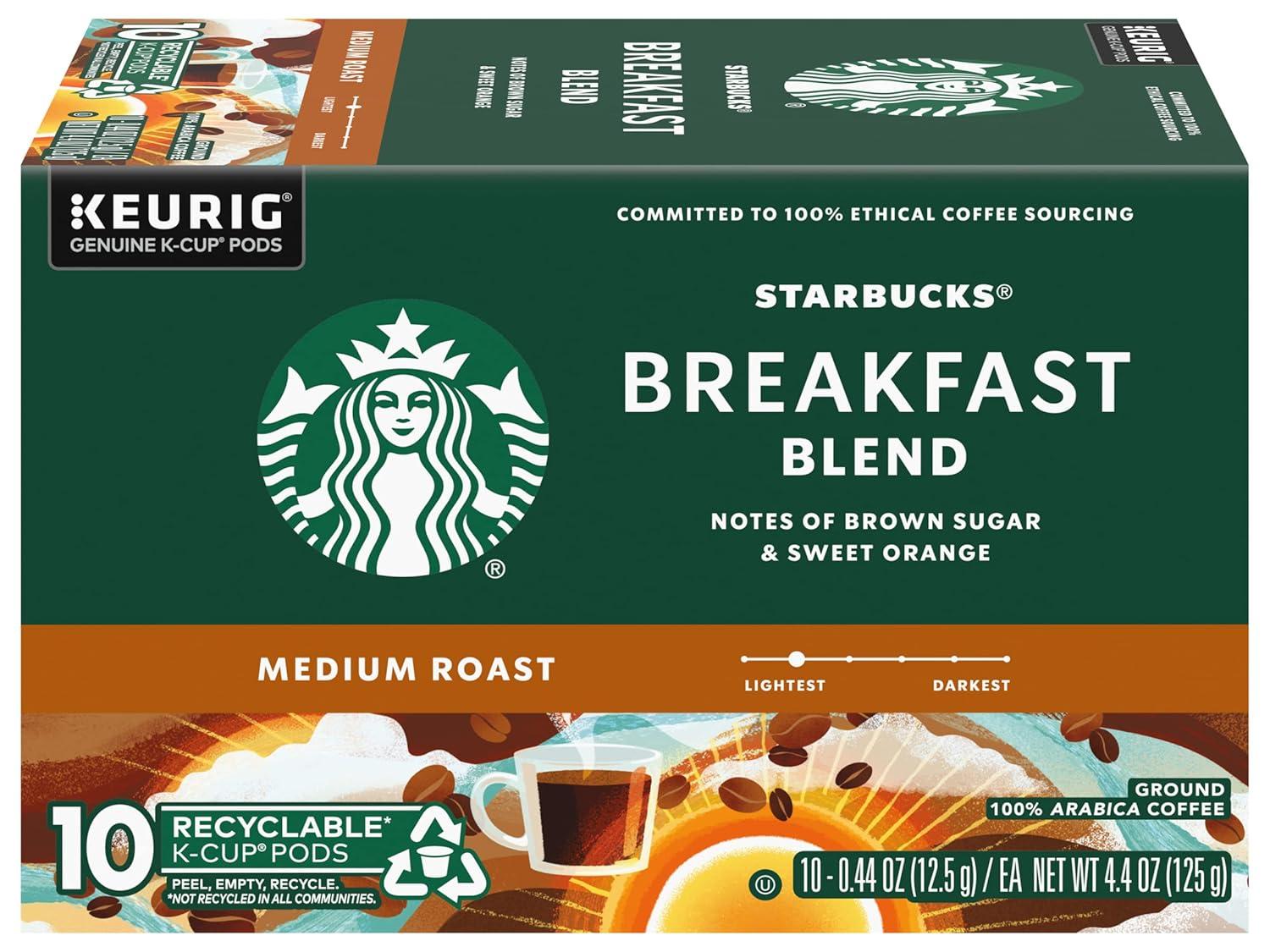 imageStarbucks KCup Coffee Pods Medium Roast Coffee for Keurig Brewers Holiday Blend 100 Arabica Limited Edition Holiday Coffee 1 Box 10 PodsBreakfast Blend