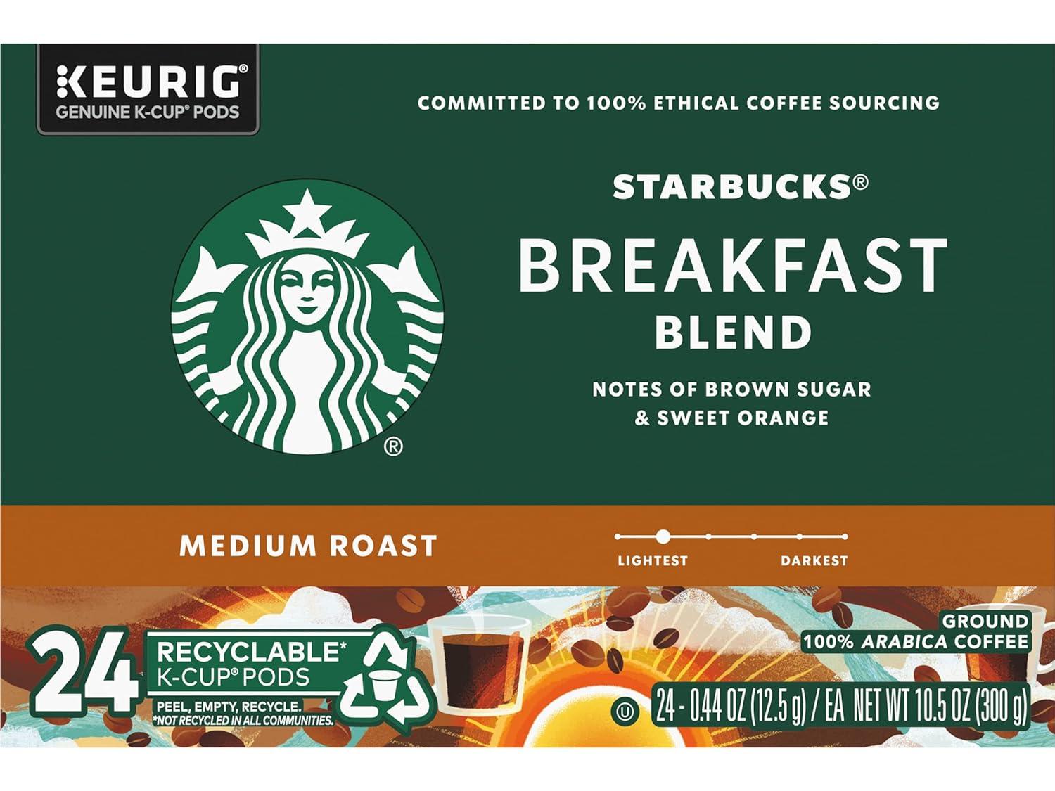 imageStarbucks KCup Coffee Pods Medium Roast Coffee for Keurig Brewers Holiday Blend 100 Arabica Limited Edition Holiday Coffee 1 Box 10 PodsBreakfast Blend