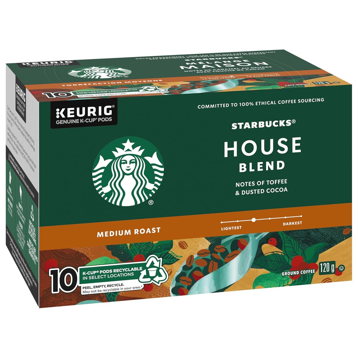 imageStarbucks KCup Coffee Pods Medium Roast Coffee for Keurig Brewers Holiday Blend 100 Arabica Limited Edition Holiday Coffee 1 Box 10 PodsHouse blend