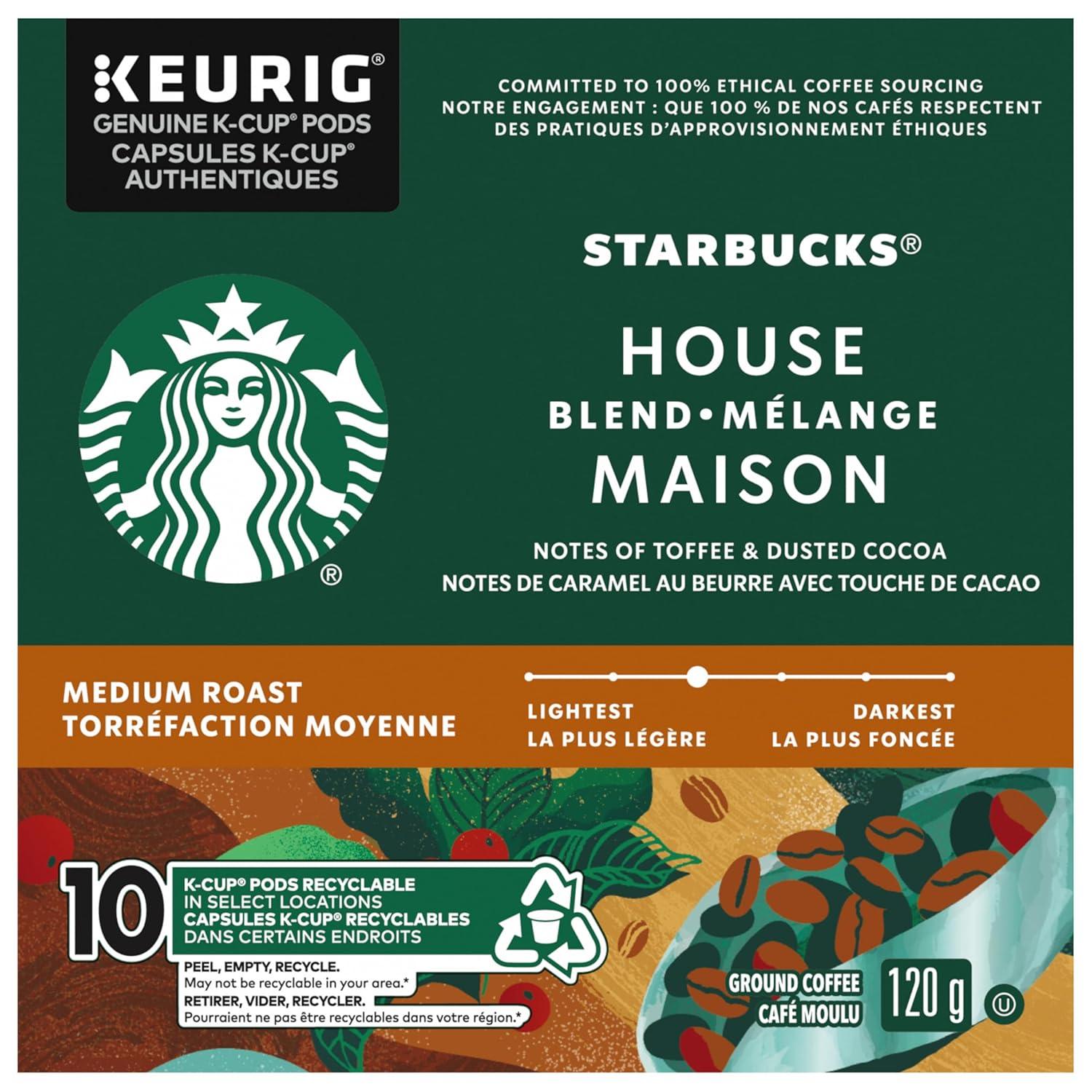 imageStarbucks KCup Coffee Pods Medium Roast Coffee for Keurig Brewers Holiday Blend 100 Arabica Limited Edition Holiday Coffee 1 Box 10 PodsHouse blend