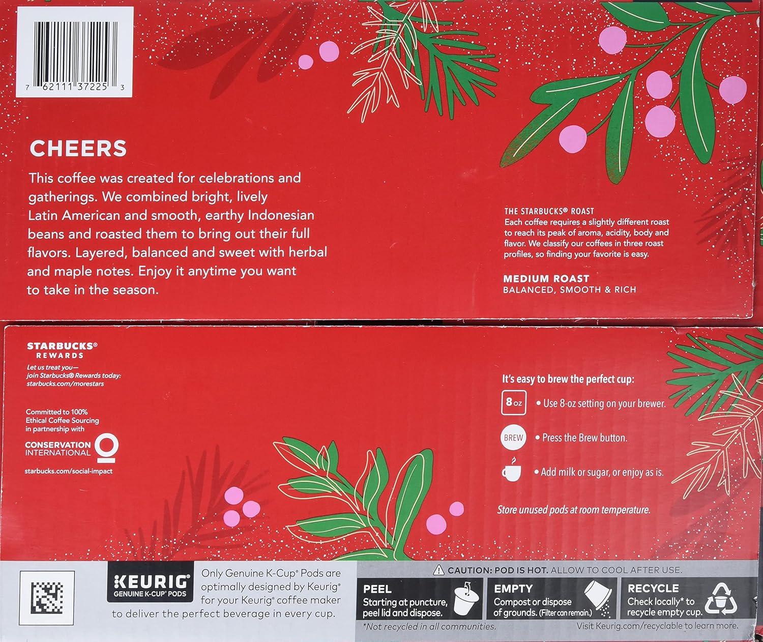 imageStarbucks KCup Coffee Pods Medium Roast Coffee for Keurig Brewers Holiday Blend 100 Arabica Limited Edition Holiday Coffee 1 Box 10 PodsMaple