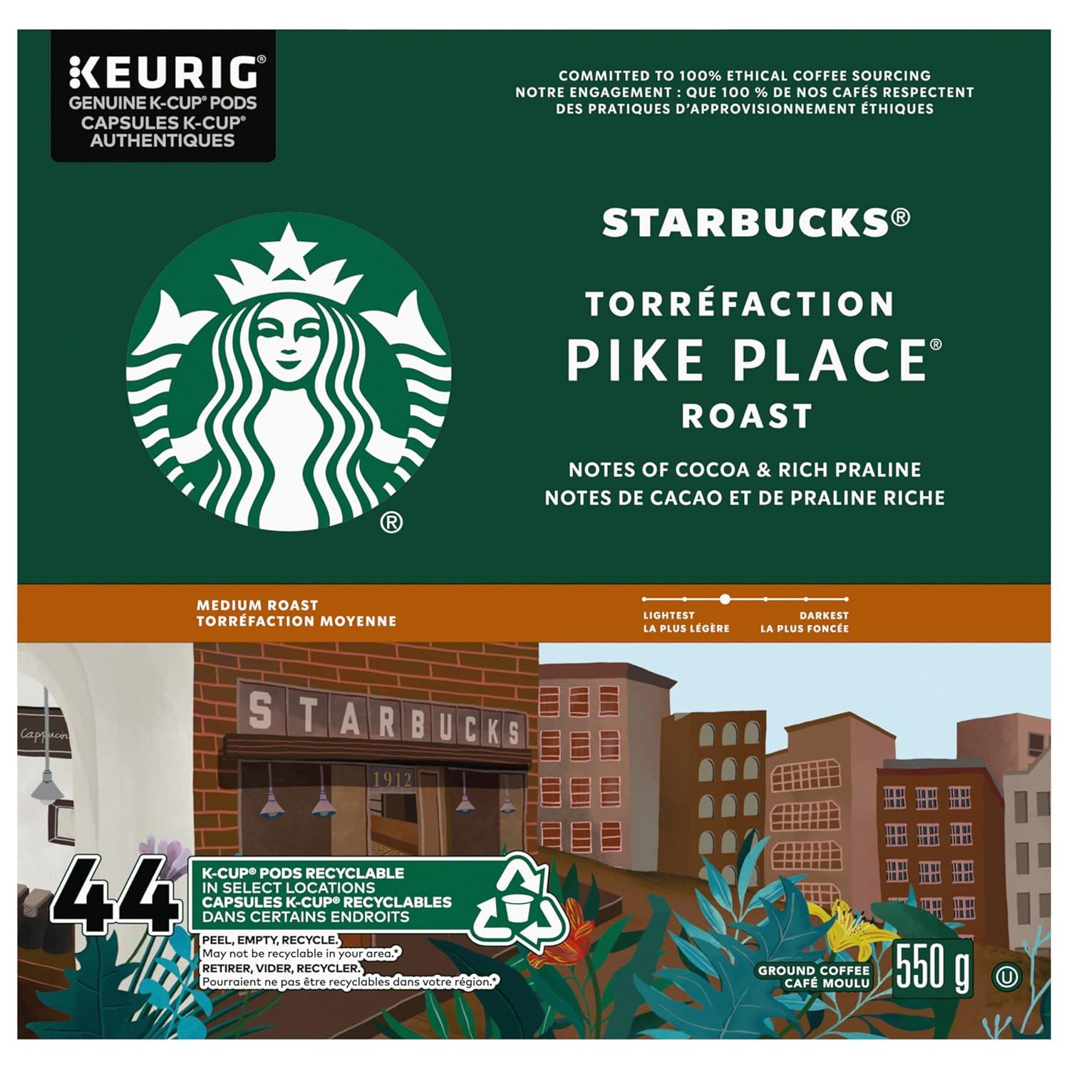 imageStarbucks KCup Coffee Pods Medium Roast Coffee for Keurig Brewers Holiday Blend 100 Arabica Limited Edition Holiday Coffee 1 Box 10 PodsPike Place Roast