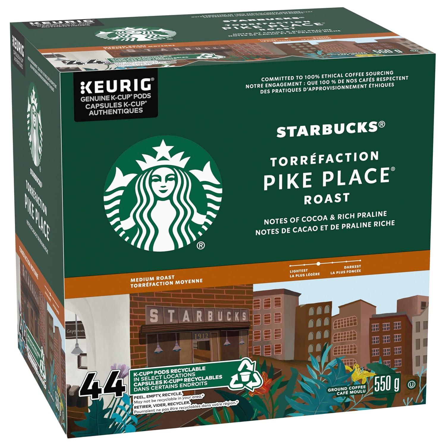 imageStarbucks KCup Coffee Pods Medium Roast Coffee for Keurig Brewers Holiday Blend 100 Arabica Limited Edition Holiday Coffee 1 Box 10 PodsPike Place Roast