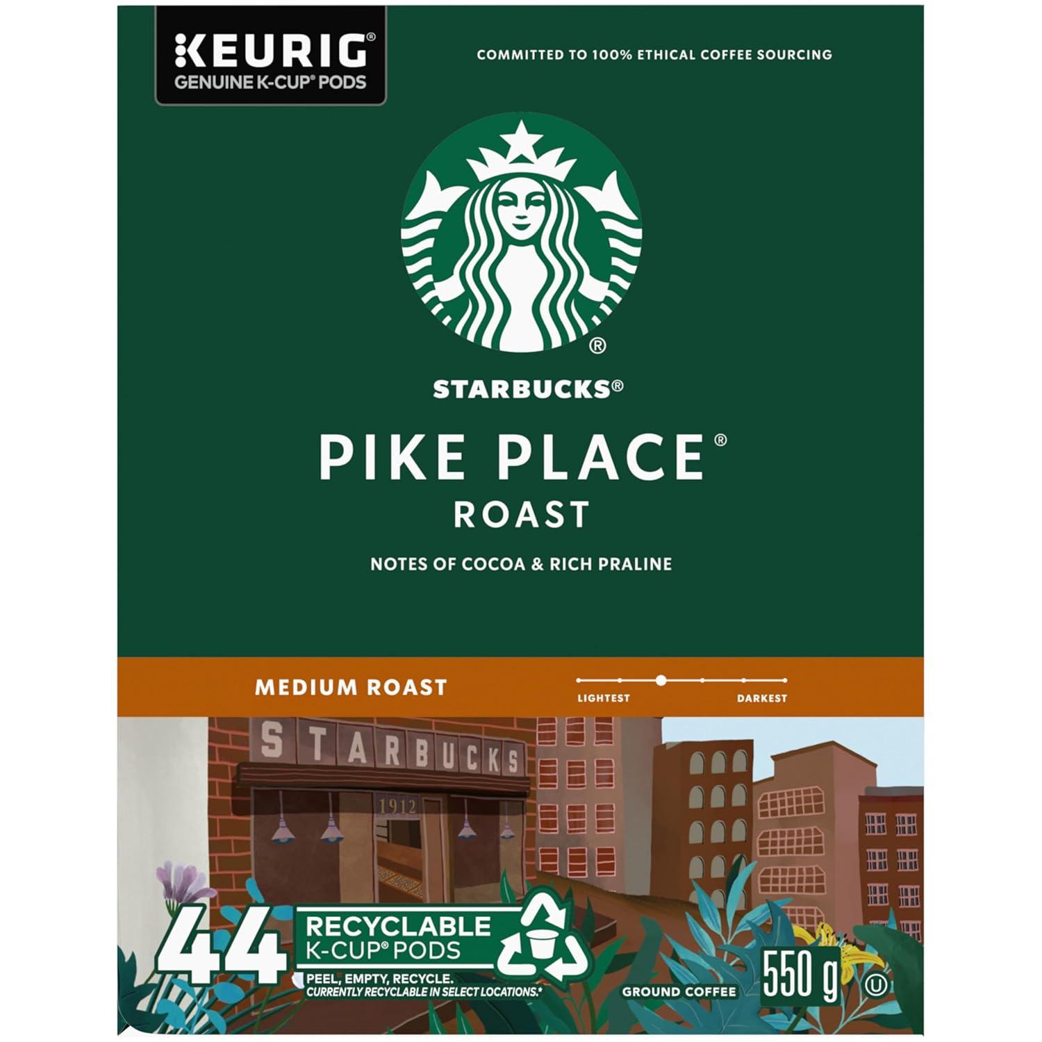 imageStarbucks KCup Coffee Pods Medium Roast Coffee for Keurig Brewers Holiday Blend 100 Arabica Limited Edition Holiday Coffee 1 Box 10 PodsPike Place Roast