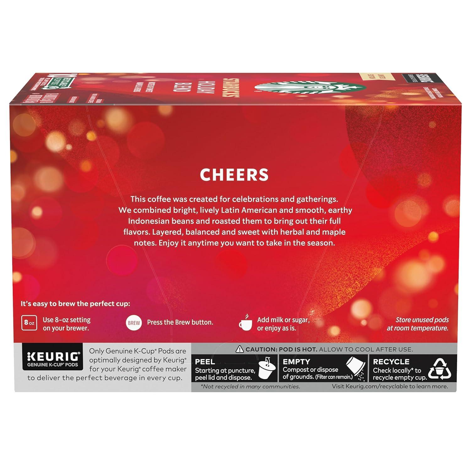imageStarbucks KCup Coffee Pods Medium Roast Coffee for Keurig Brewers Holiday Blend 100 Arabica Limited Edition Holiday Coffee 1 Box 10 PodsUnflavored