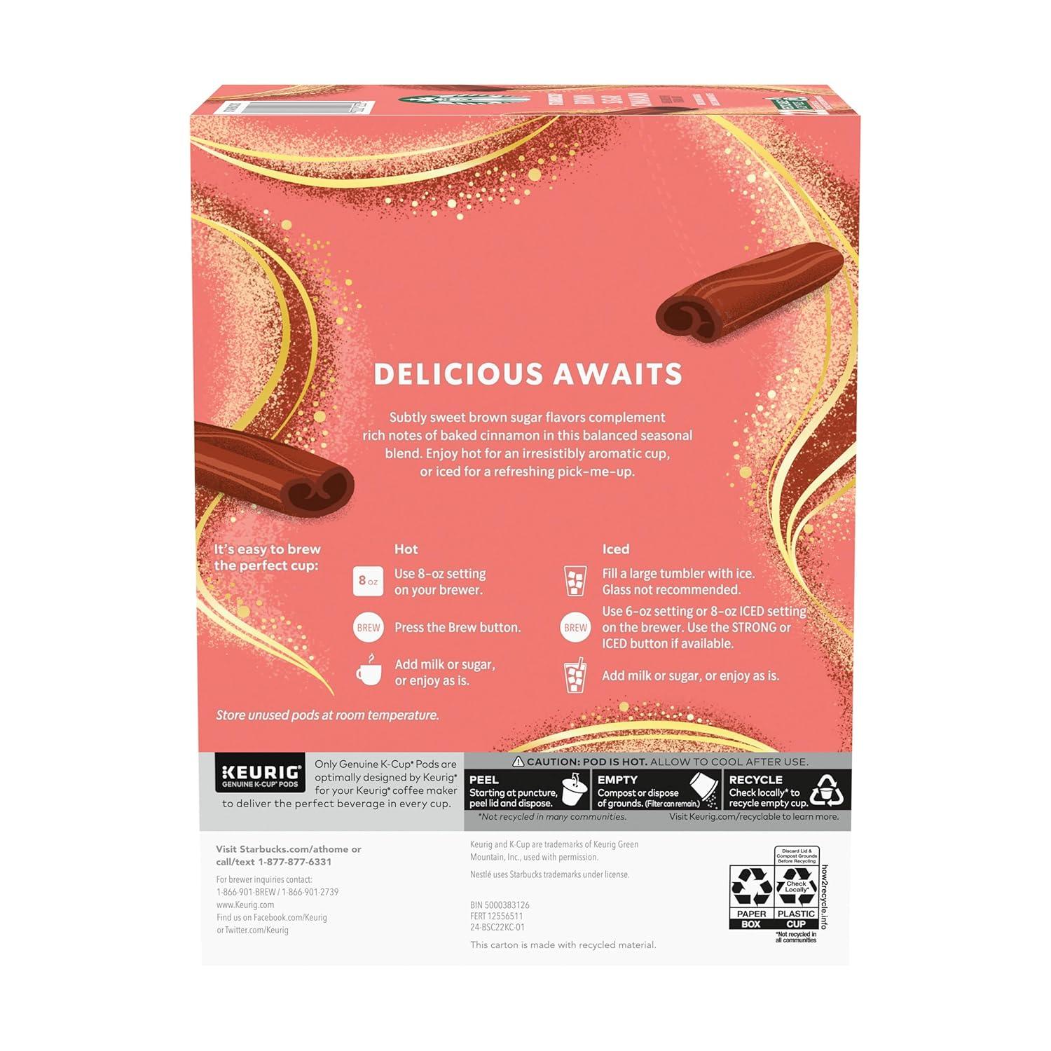 imageStarbucks KCup Coffee Pods Medium Roast Starbucks Holiday Blend Coffee for Keurig Brewers 100 Arabica 1 Box 22 PodsBrown Sugar Cinnamon