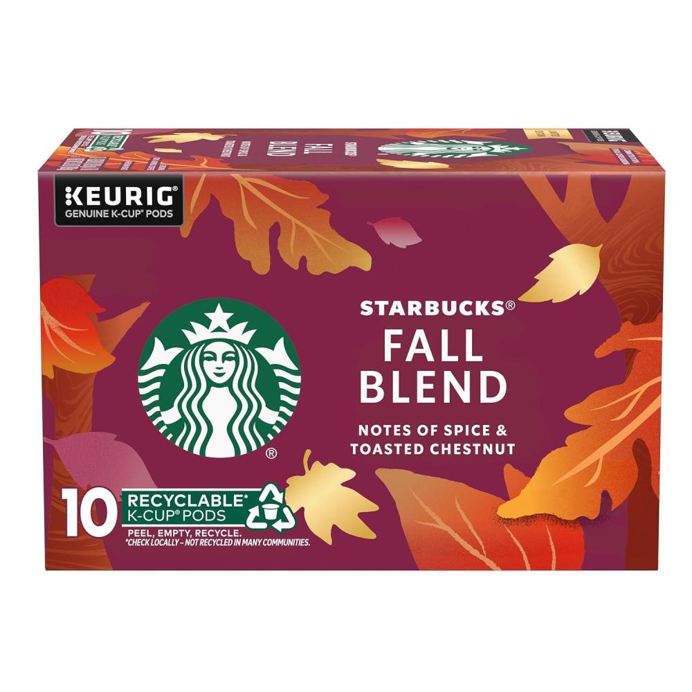 imageStarbucks KCup Coffee Pods Medium Roast Coffee for Keurig Brewers Holiday Blend 100 Arabica Limited Edition Holiday Coffee 1 Box 10 PodsFall Blend