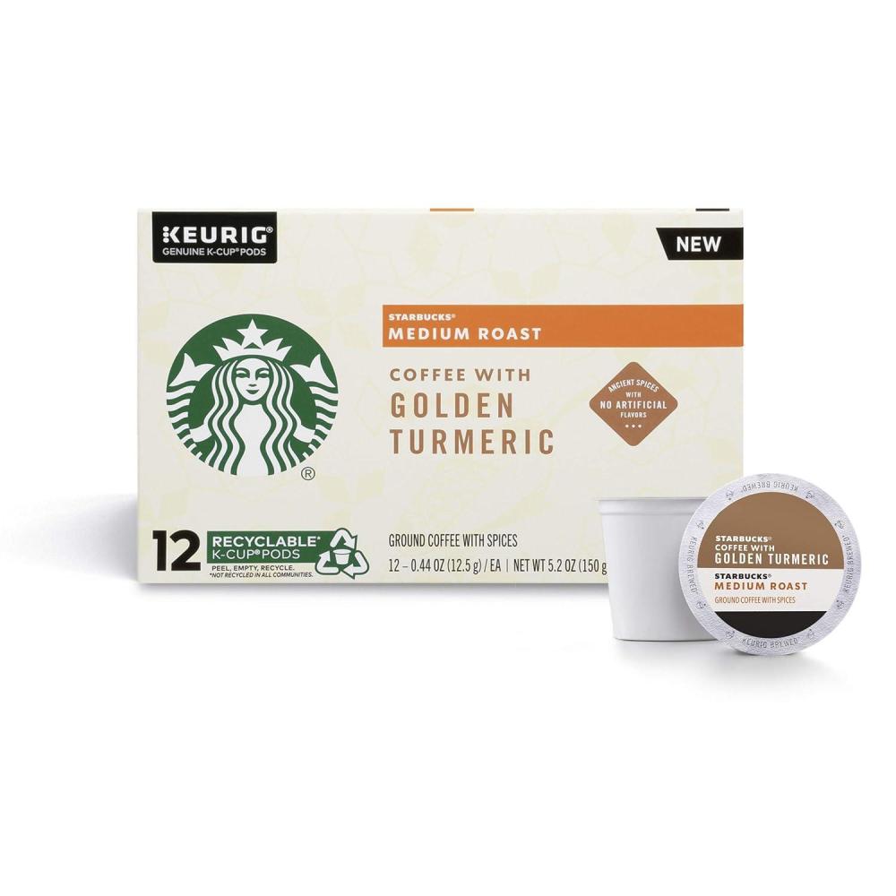 imageStarbucks KCup Coffee Pods Medium Roast Coffee for Keurig Brewers Holiday Blend 100 Arabica Limited Edition Holiday Coffee 1 Box 10 PodsGolden Turmeric
