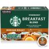 Starbucks K-Cup Coffee Pods, Medium Roast Coffee for Keurig Brewers, Holiday Blend, 100% Arabica, Limited Edition Holiday Coffee, 1 Box (10 Pods)(Breakfast Blend)