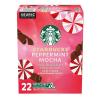 Starbucks K-Cup Coffee Pods, Peppermint Mocha Flavored Coffee for Keurig Brewers, 100% Arabica, 1 Box (22 Pods)