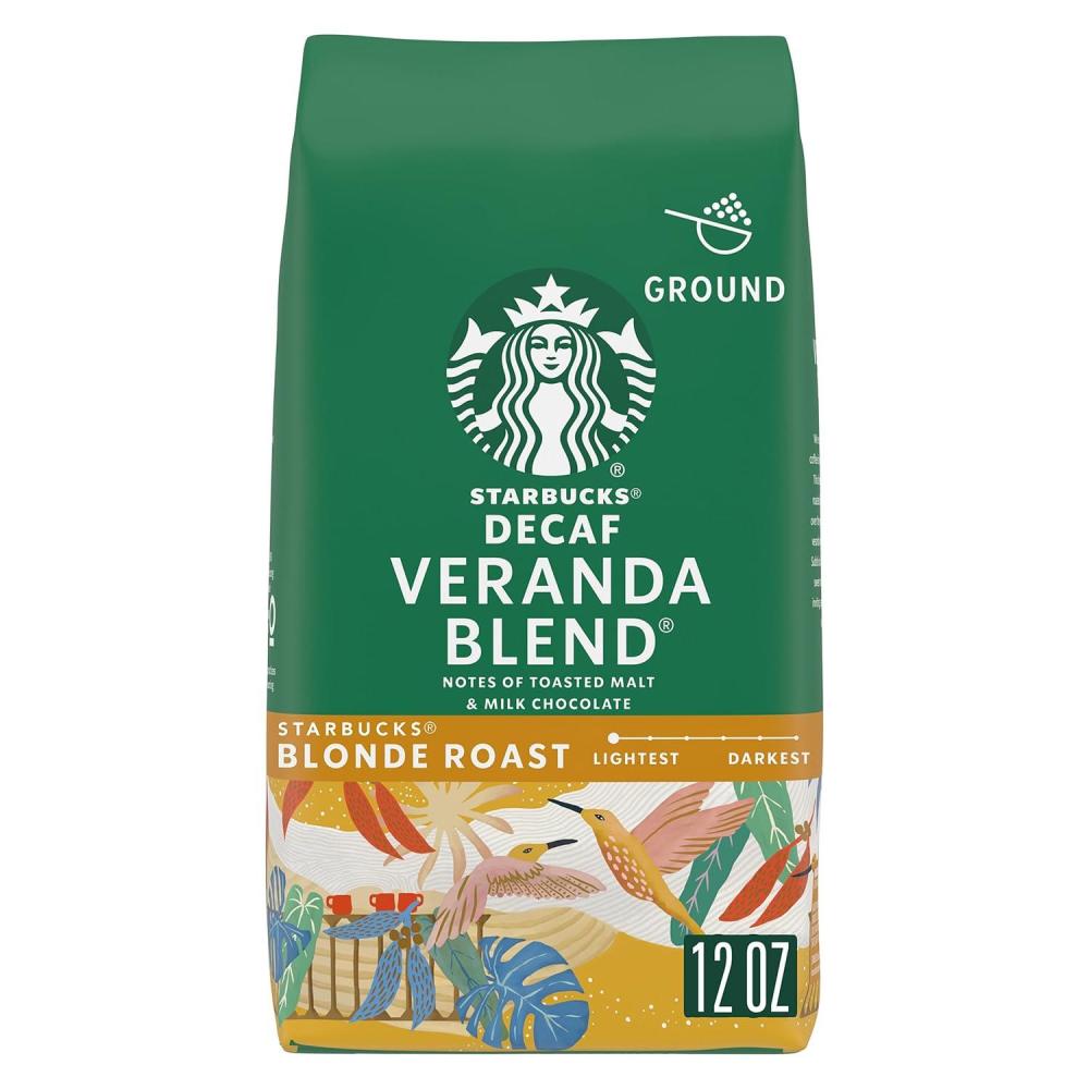 imageStarbucks Ground Coffee Starbucks Blonde Roast Hot or Iced Coffee Decaf Veranda Blend 12 oz