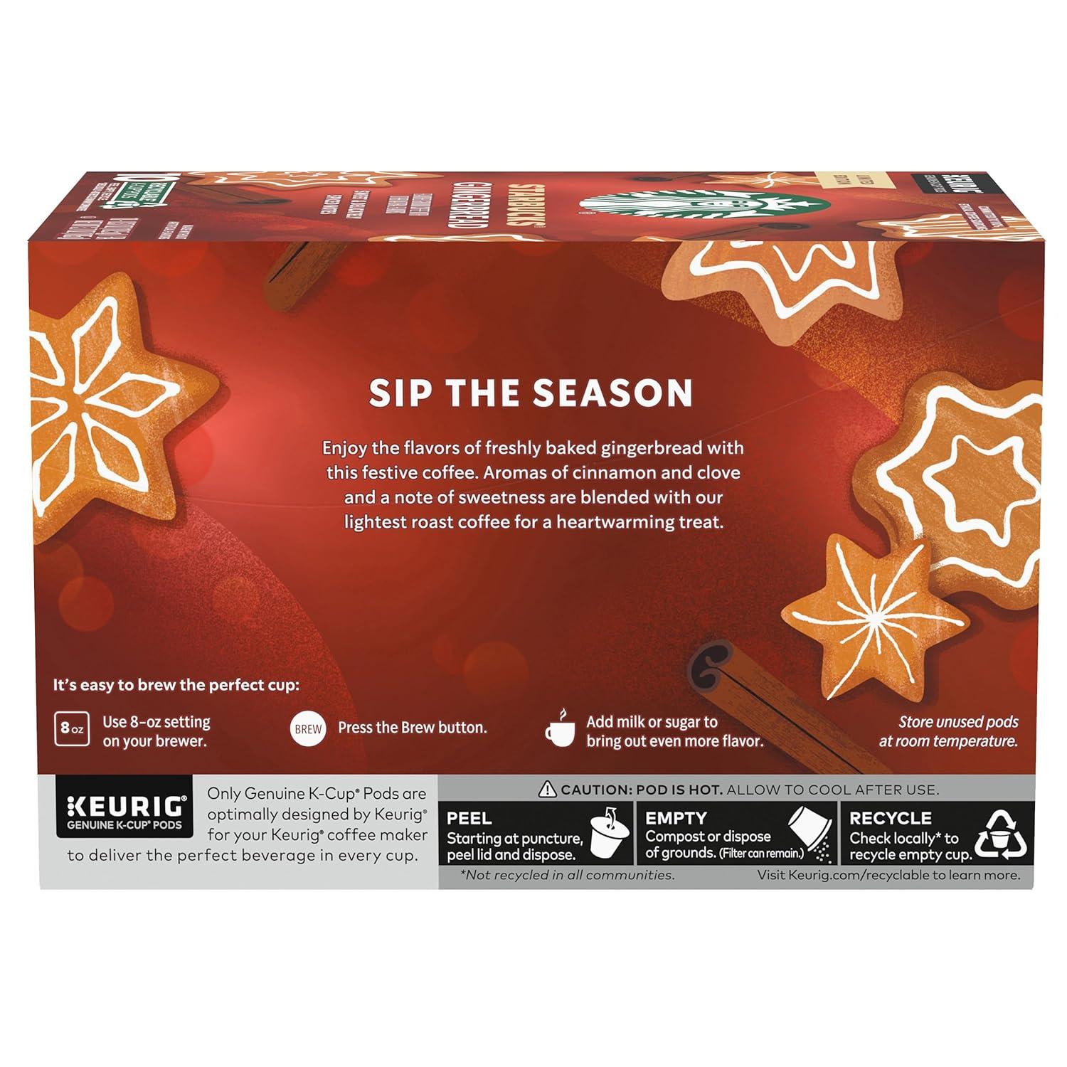 image:imageStarbucks KCup Coffee Pods Toasted Coconut Mocha Flavored Coffee for Keurig Coffee Makers 100 Arabica Limited Edition 1 Box 10 PodsGingerbread
