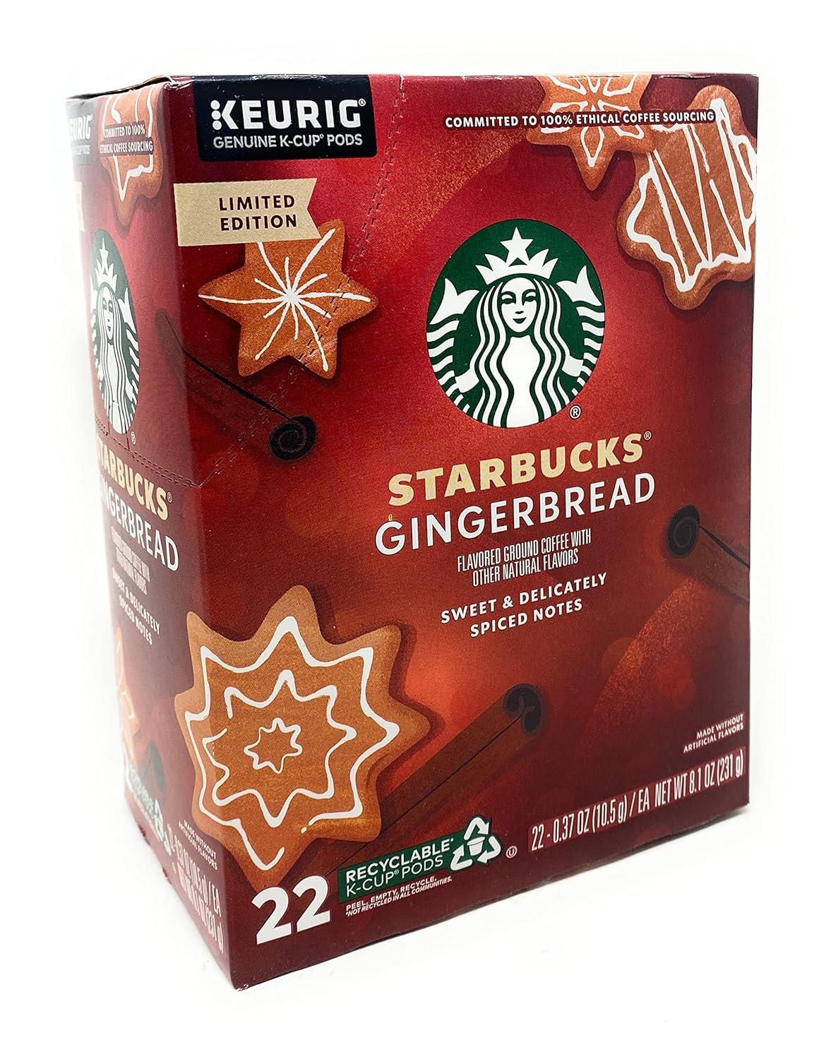 image:imageStarbucks KCup Coffee Pods Toasted Coconut Mocha Flavored Coffee for Keurig Coffee Makers 100 Arabica Limited Edition 1 Box 10 PodsGingerbread