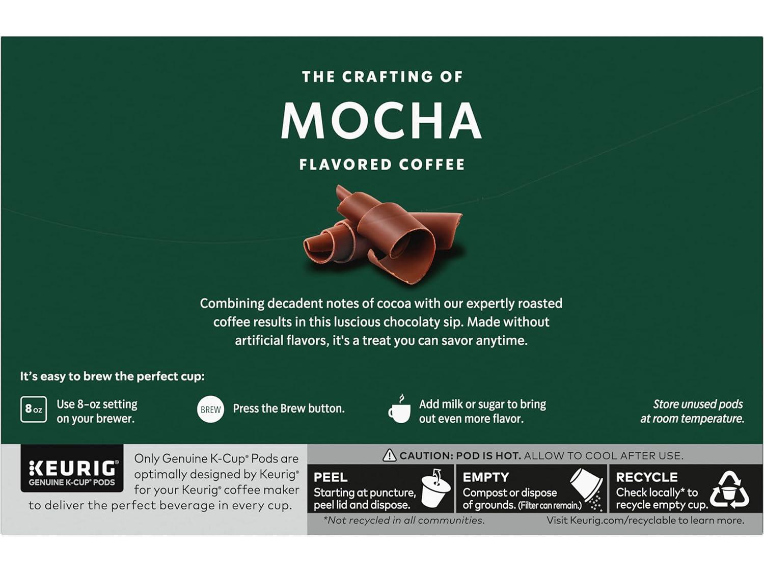 image:imageStarbucks KCup Coffee Pods Toasted Coconut Mocha Flavored Coffee for Keurig Coffee Makers 100 Arabica Limited Edition 1 Box 10 PodsMocha