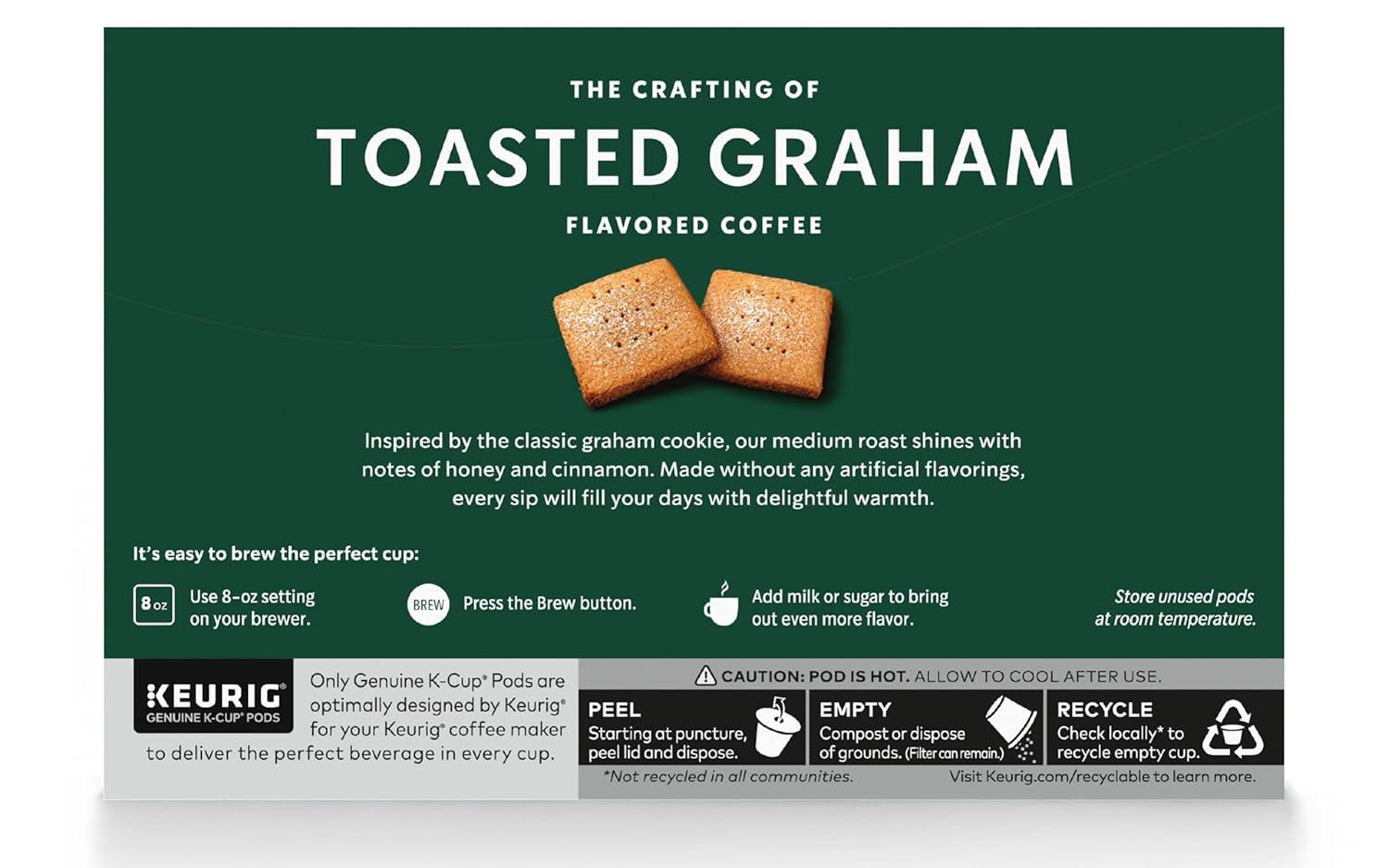 image:imageStarbucks KCup Coffee Pods Toasted Coconut Mocha Flavored Coffee for Keurig Coffee Makers 100 Arabica Limited Edition 1 Box 10 PodsToasted Graham