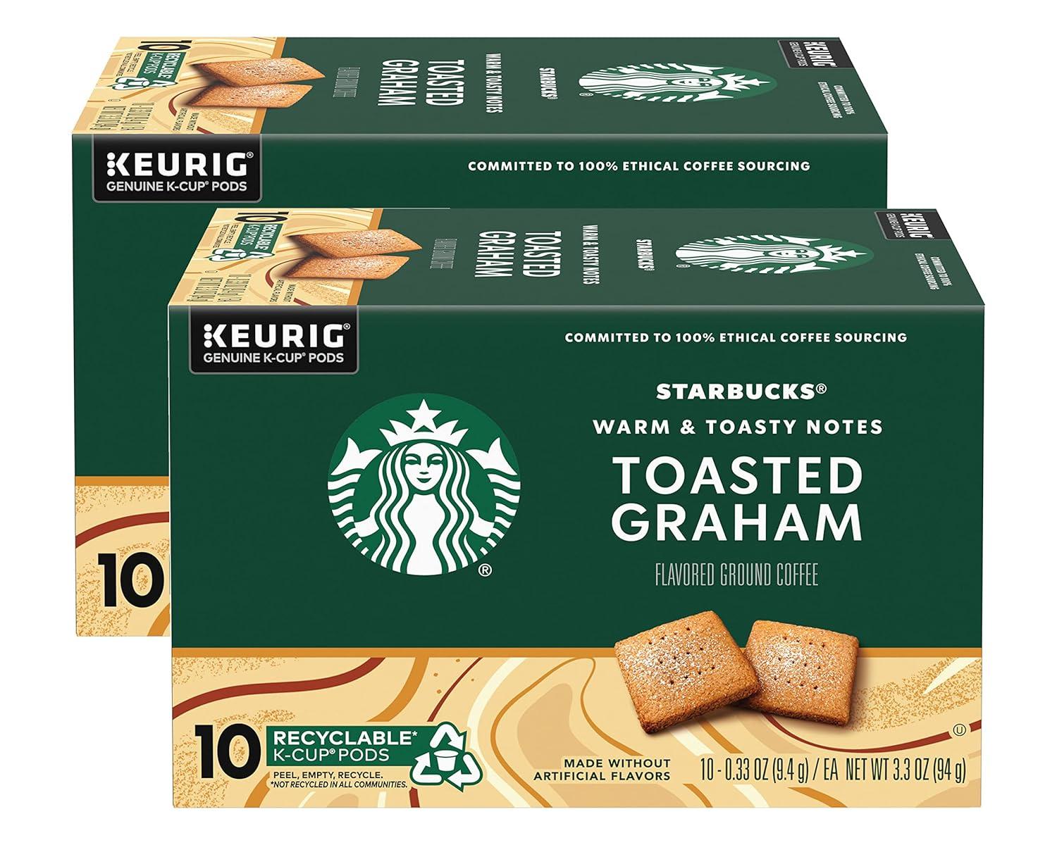image:imageStarbucks KCup Coffee Pods Toasted Coconut Mocha Flavored Coffee for Keurig Coffee Makers 100 Arabica Limited Edition 1 Box 10 PodsToasted Graham