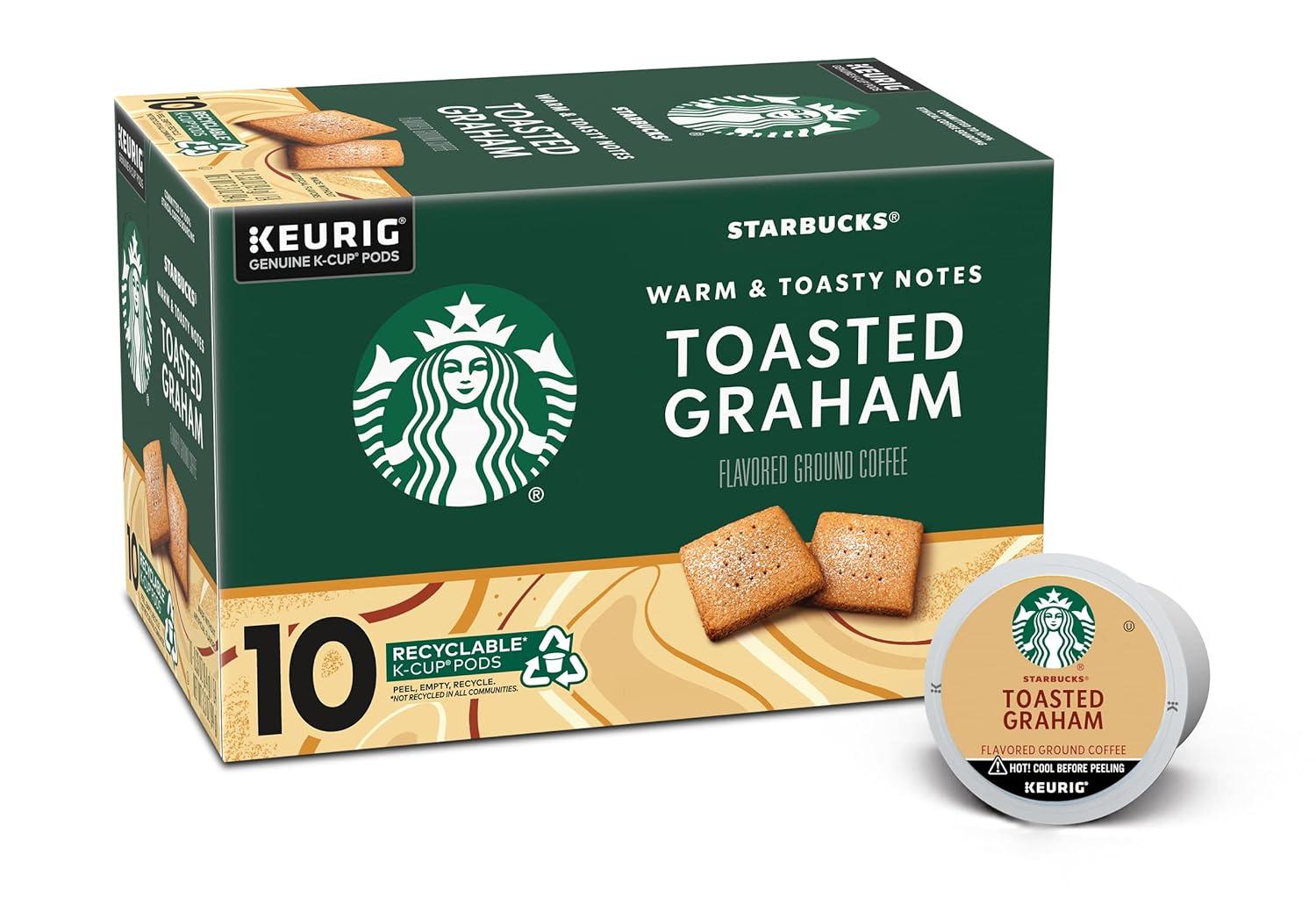 image:imageStarbucks KCup Coffee Pods Toasted Coconut Mocha Flavored Coffee for Keurig Coffee Makers 100 Arabica Limited Edition 1 Box 10 PodsToasted Graham