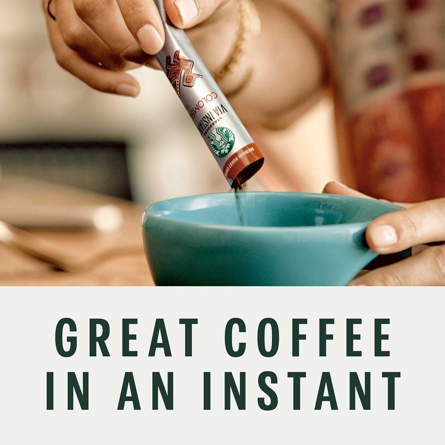 image:imageStarbucks VIA Instant Coffee Dark Roast Coffee Decaf Italian Roast Arabica Beans SingleServe 1 Box 20 Packets