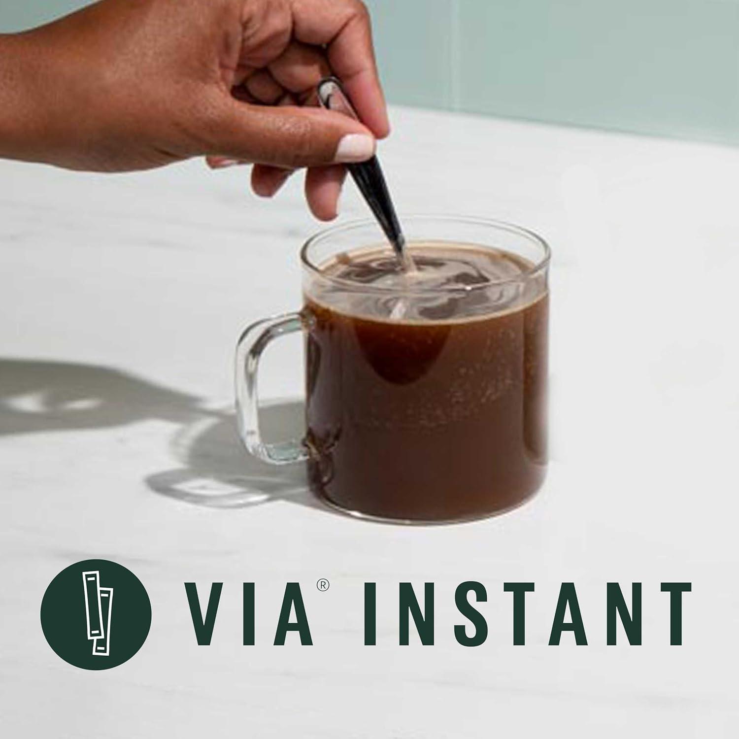 image:imageStarbucks VIA Instant Coffee Dark Roast Coffee Decaf Italian Roast Arabica Beans SingleServe 1 Box 20 Packets