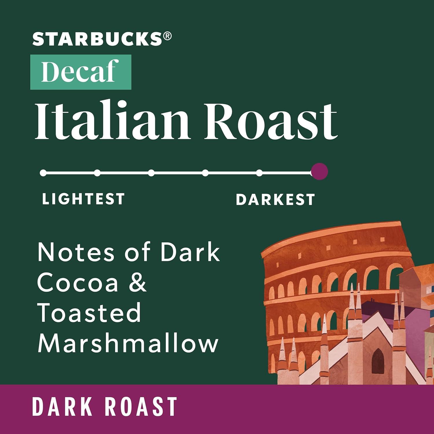 image:imageStarbucks VIA Instant Coffee Dark Roast Coffee Decaf Italian Roast Arabica Beans SingleServe 1 Box 20 Packets