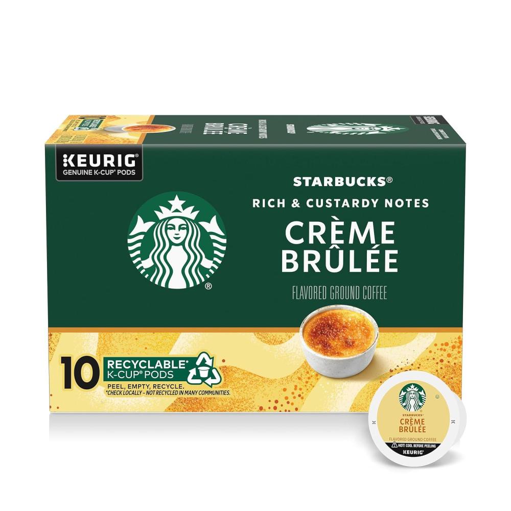 image:imageStarbucks KCup Coffee Pods Toasted Coconut Mocha Flavored Coffee for Keurig Coffee Makers 100 Arabica Limited Edition 1 Box 10 PodsCrme Brulee