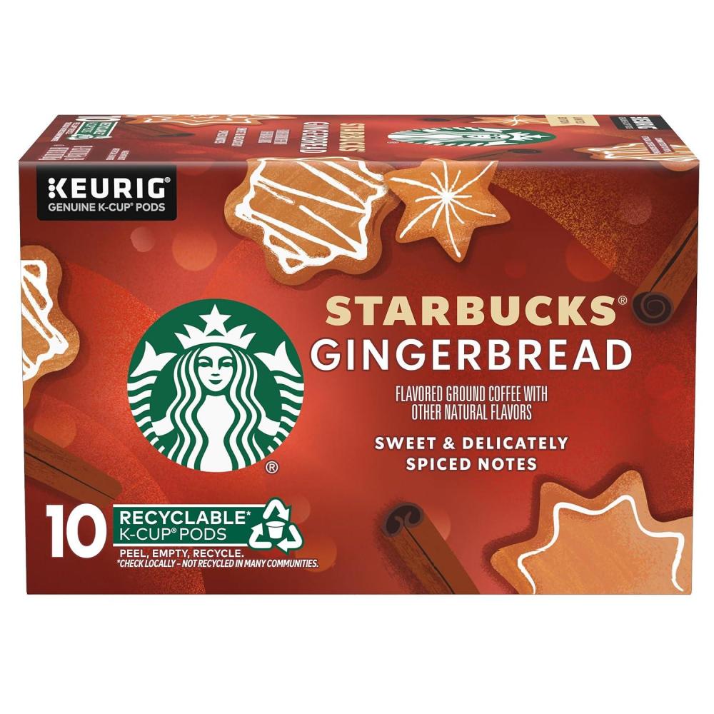 image:imageStarbucks KCup Coffee Pods Toasted Coconut Mocha Flavored Coffee for Keurig Coffee Makers 100 Arabica Limited Edition 1 Box 10 PodsGingerbread