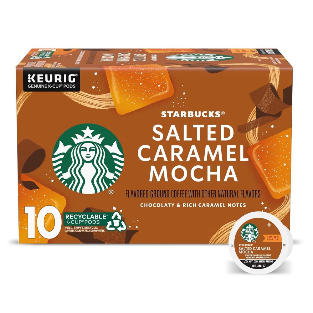 image:imageStarbucks KCup Coffee Pods Toasted Coconut Mocha Flavored Coffee for Keurig Coffee Makers 100 Arabica Limited Edition 1 Box 10 PodsSalted Caramel Mocha