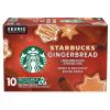 Starbucks K-Cup Coffee Pods, Toasted Coconut Mocha Flavored Coffee for Keurig Coffee Makers, 100% Arabica, Limited Edition, 1 Box (10 Pods)(Gingerbread)