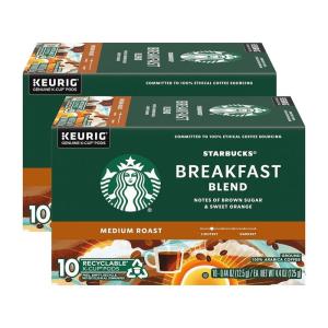 Starbucks K-Cup Coffee Pods, Toasted Coconut Mocha Flavored Coffee for Keurig Coffee Makers, 100% Arabica, Limited Edition, 1 Box (10 Pods)(Breakfast Blend)