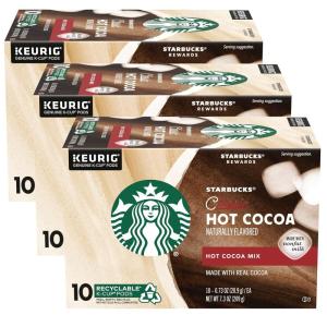 Starbucks K-Cup Coffee Pods, Toasted Coconut Mocha Flavored Coffee for Keurig Coffee Makers, 100% Arabica, Limited Edition, 1 Box (10 Pods)(Classic Hot Cocoa)