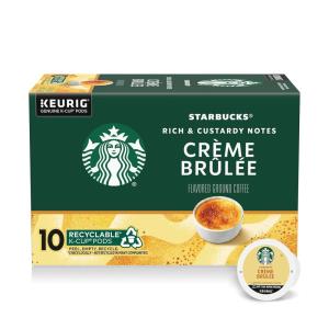 Starbucks K-Cup Coffee Pods, Toasted Coconut Mocha Flavored Coffee for Keurig Coffee Makers, 100% Arabica, Limited Edition, 1 Box (10 Pods)(Crème Brulee)