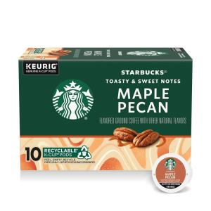 Starbucks K-Cup Coffee Pods, Toasted Coconut Mocha Flavored Coffee for Keurig Coffee Makers, 100% Arabica, Limited Edition, 1 Box (10 Pods)(Maple Pecan)