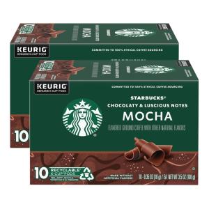 Starbucks K-Cup Coffee Pods, Toasted Coconut Mocha Flavored Coffee for Keurig Coffee Makers, 100% Arabica, Limited Edition, 1 Box (10 Pods)(Mocha)