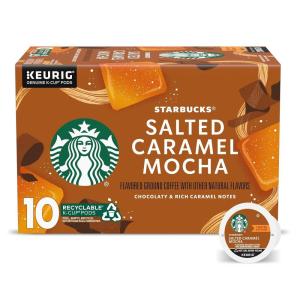 Starbucks K-Cup Coffee Pods, Toasted Coconut Mocha Flavored Coffee for Keurig Coffee Makers, 100% Arabica, Limited Edition, 1 Box (10 Pods)(Salted Caramel Mocha)