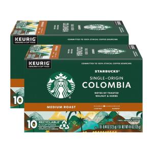 Starbucks K-Cup Coffee Pods, Toasted Coconut Mocha Flavored Coffee for Keurig Coffee Makers, 100% Arabica, Limited Edition, 1 Box (10 Pods)(Single Origin Colombia)