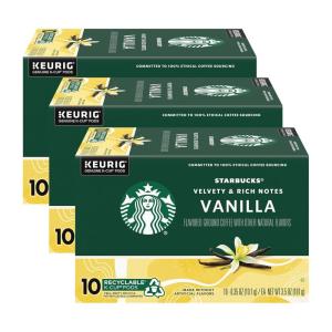 Starbucks K-Cup Coffee Pods, Toasted Coconut Mocha Flavored Coffee for Keurig Coffee Makers, 100% Arabica, Limited Edition, 1 Box (10 Pods)(Vanilla)