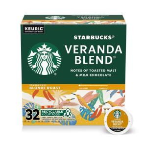 Starbucks K-Cup Coffee Pods, Toasted Coconut Mocha Flavored Coffee for Keurig Coffee Makers, 100% Arabica, Limited Edition, 1 Box (10 Pods)(Veranda)